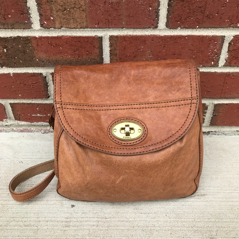 Fossil ZB 5057 Brown Leather Crossbody Purse